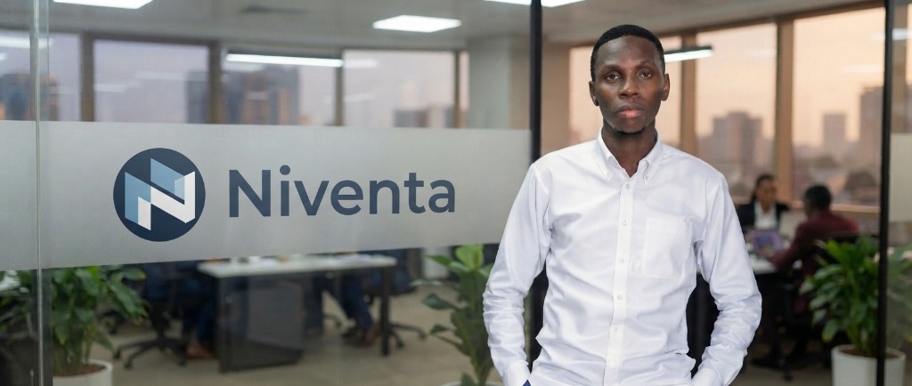 A Niventa team member in the Niventa office
